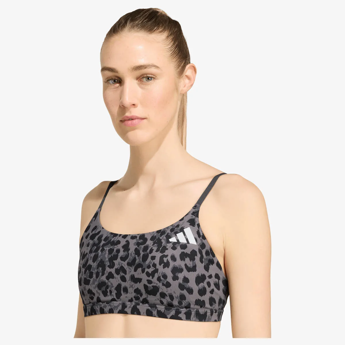adidas Bra Optime Essentials 3-Stripes Leopard